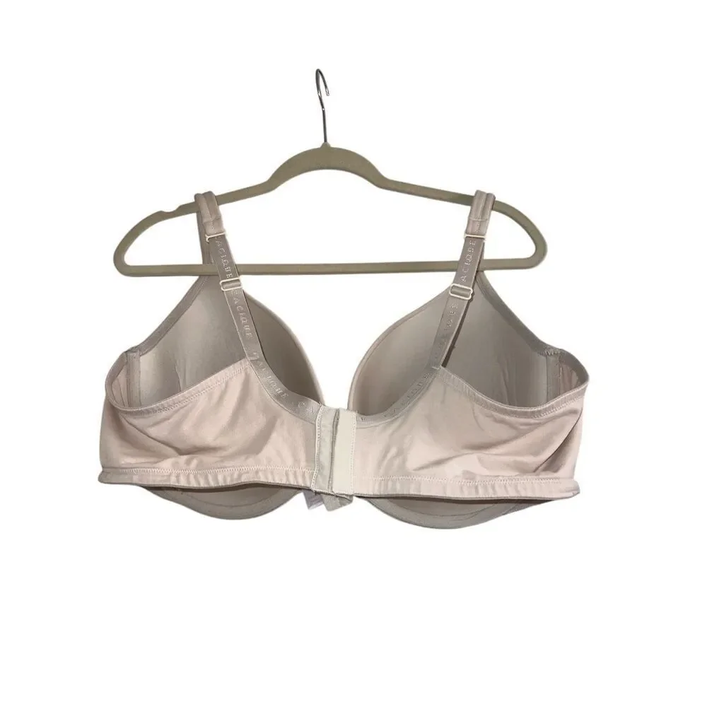 Cacique Cotton Boost Plunge Beige Sz 44DDD Bra